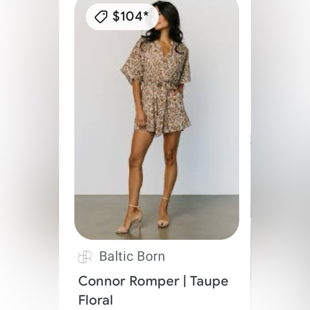 Mauve and Tan Floral Romper NWT!